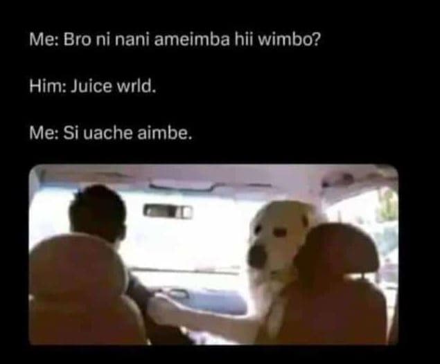 Me bro ni nani ameimba hii wimbo? him juice wrld. me si uache aimbe