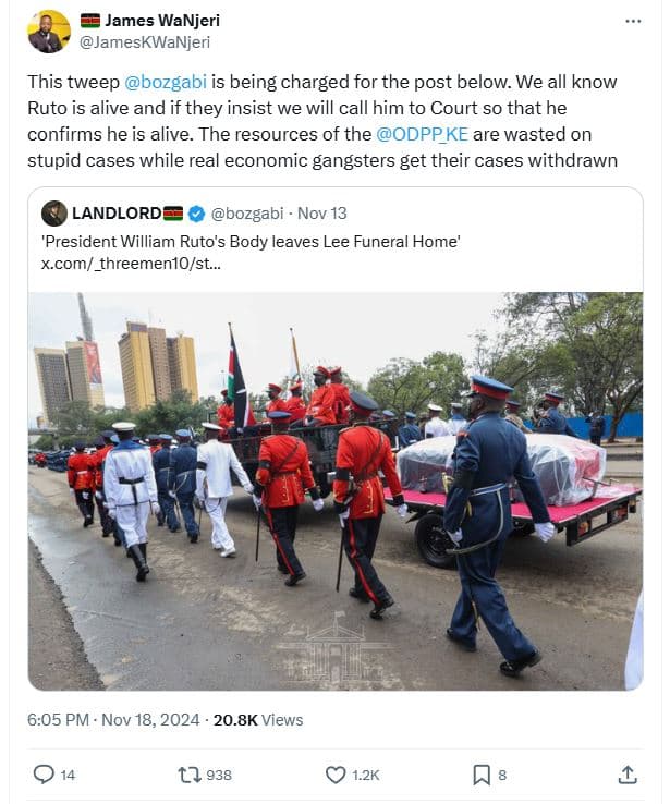 James wanjeri jameskwanjeri this tweep bozgabi is being charged for the post bel