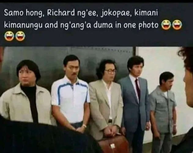 Samo hong richard ng'ee, jokopae, kimani kimanungu and ng'ang'a duma in one phot