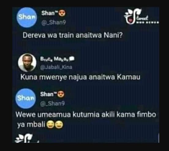 Shan shal shan? dereva wa train anaitwa nani? bncmar jabalı_kina kuna mwenye naj