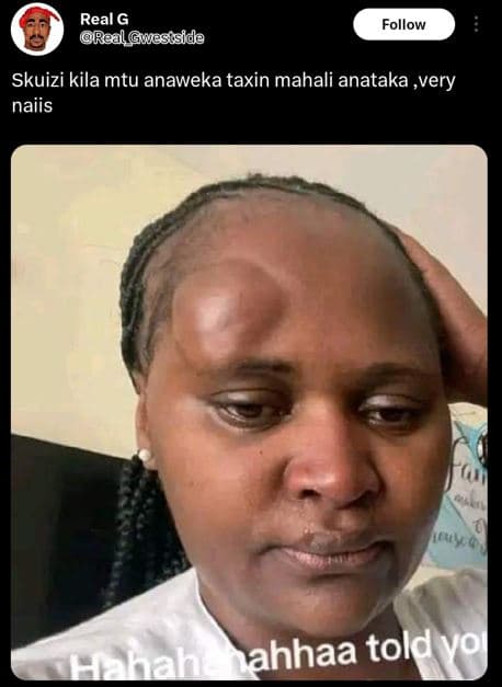 Real g rclgwestside follow skuizi kila mtu anaweka taxin mahali anataka ,very na