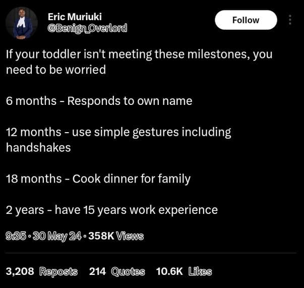 Eric muriuki benign verlord follow if your toddler isn't meeting these milestone