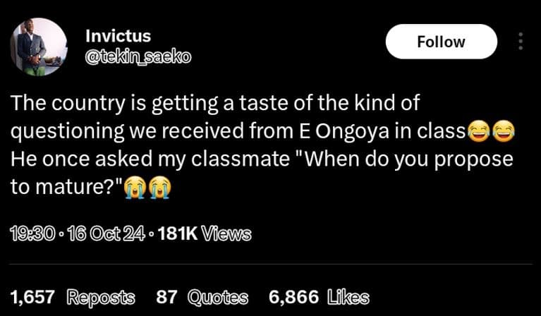 Invictus ftekinsaeko follow the country is getting a taste of the kind of questi