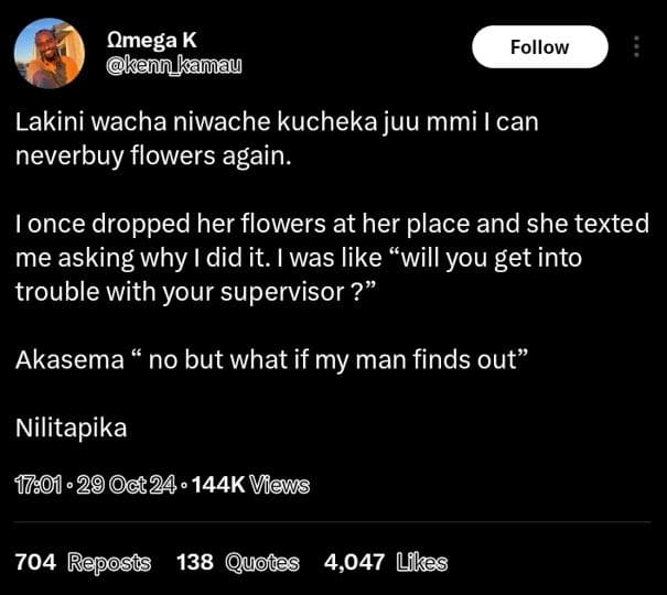 Omega k kenn_kamau follow lakini wacha niwache kucheka juu mmi i can neverbuy fl