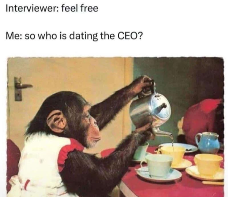 Interviewer feel free me so who is dating the ceo?