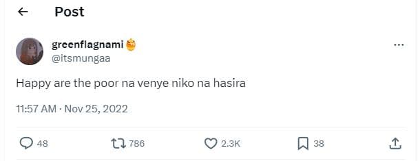 Post greenflagnami itsmungaa happy are the poor na venye niko na hasira 11.57 am