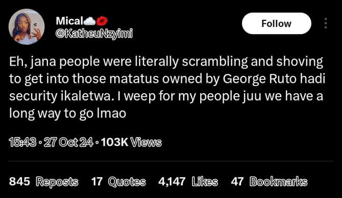 Mical katheunzyini follow eh, jana people were literally scrambling and shoving