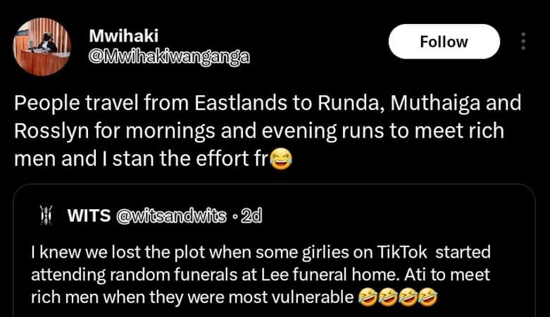 Mwihaki mlwihakiwang follow people travel from eastlands to runda, muthaiga and