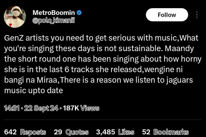 Metroboomin ppolokimanf follow genz artists you need to get serious with music,