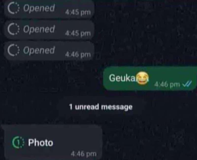 C opened 4s pm c opened 44s prn opened 446 pin geuka '46 pmi v 1 unread message