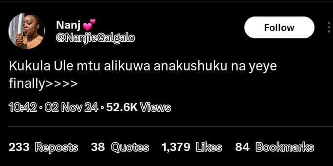 Nanj nanjiegalgalo follow kukula ule mtu alikuwa anakushuku na yeye finallyz 02