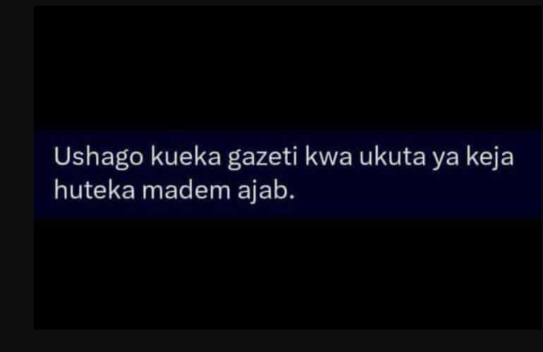 Ushago kueka gazeti kwa ukuta ya keja huteka madem ajab.