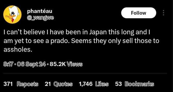Phantéau wangwe follow ican't believe i have been in japan this long and am yet