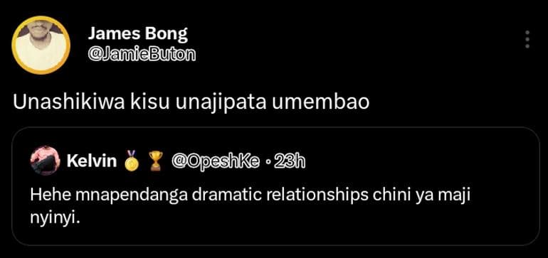 James bong jamiebuton unashikiwa kisu unajipata umembao kelvin opeshke 23h hehe
