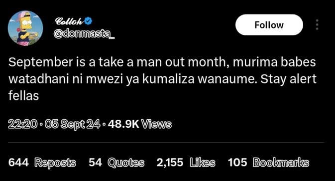 Colok donmasta follow september is a take a man out month, murima babes watadhan