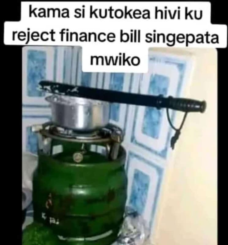 Kama si kutokea hivi ku reject finance bill singepata mwiko