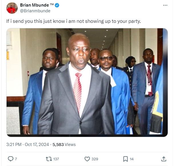 Brian mbunde brianmbunde ifisend you this just know am not showing up to your pa