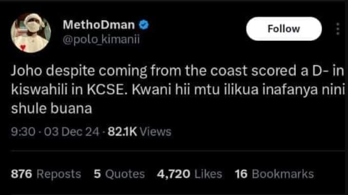 Methodman polo_kimanii follow joho despite coming from the coast scored a din ki