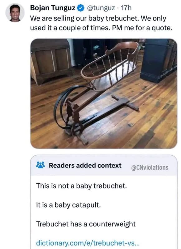 Bojan tunguz tunguz 17h we are selling our baby trebuchet. we only used it a cou