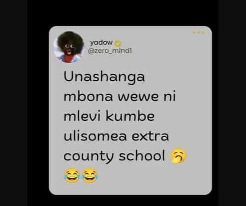 Yodow zero_minal unashanga mbona wewe ni mlevi kumbe ulisomea extra county schoo