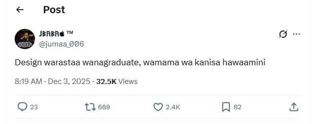 Post jbabaé tm jumaa_006 design warastaa wanagraduate wamama wa kanisa hawaamini