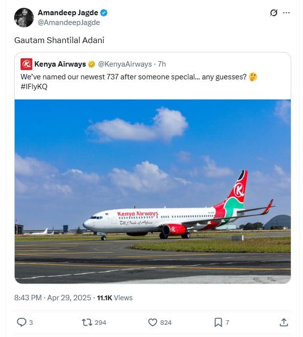 Amandeep jagde amandeepjagde gautam shantilal adani kenya airways kenyaairways 7