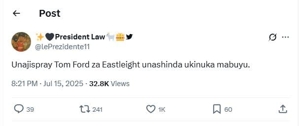 Post president law leprezidentel1 unajispray tom ford za eastleight unashinda uk