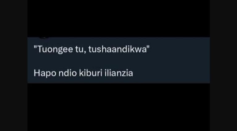 Tuongee tu, tushaandikwa hapo ndio kiburi ilianzia