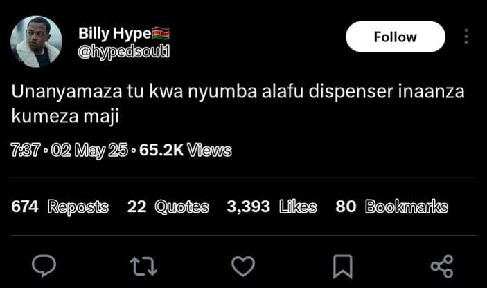Billy hype hypedsoub follow unanyamaza tu kwa nyumba alafu dispenser inaanza kum