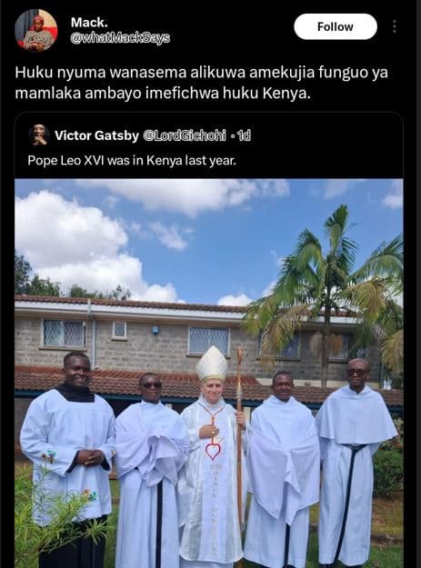 Mack. uhaiacksays follow huku nyuma wanasema alikuwa amekujia funguo ya mamlaka