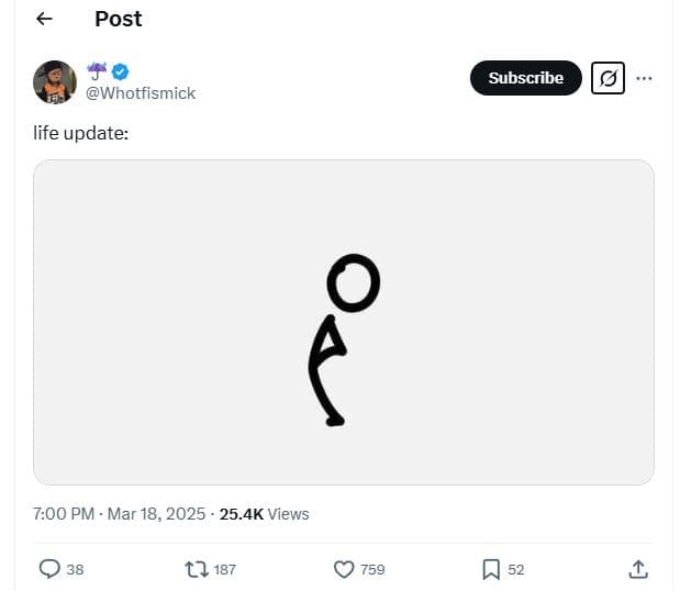 Post subscribe whotfismick life update 700 pm mar 18, 25.4k views cl 187 759 8
