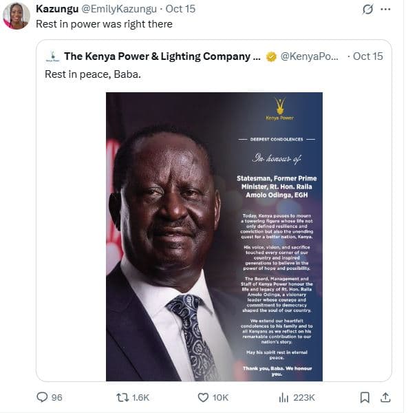 Kazungu emilykazungu oct 15 rest in power was right there the kenya power lighti