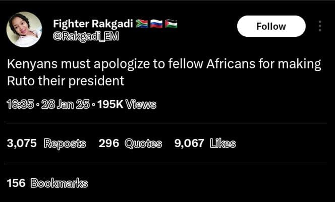 Fighter rakgadi rakgadi_em follow kenyans must apologize to fellow africans for