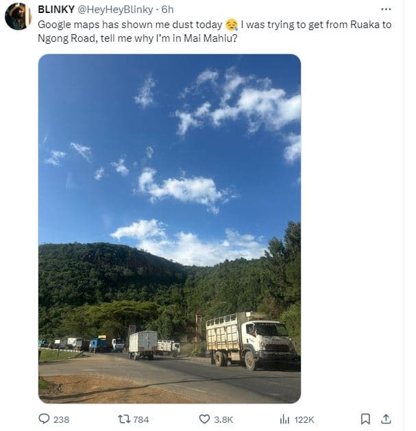 Blinky heyheyblinky 6h google maps has shown me dust today was trying to get fro