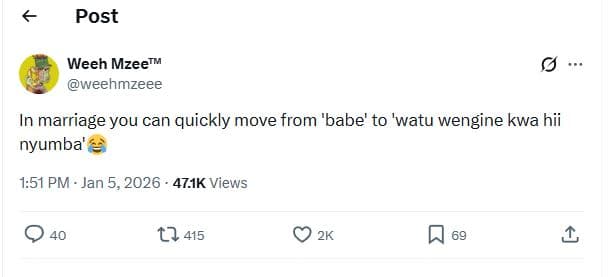 Post weeh mzeetm weehmzeee in marriage you can quickly move from 'babe' to 'watu