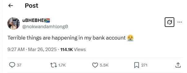 Post ubhebhes nokwandamhlongo terrible things are happening in my bank account 9