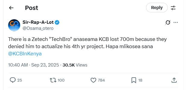 Post reply 4 sirrapalot osama_otero there is a zetech techbro anaseama kcb lost