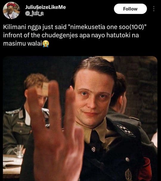 Juliuseizelikeme jjuka follow kilimani ngga just said nimekusetia one s0o100 inf