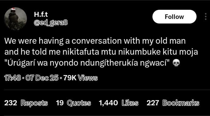 Hft gea8 follow we were having a conversation with my old man and he told me nik