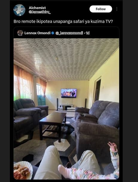 Alchemist larnerdhin follow bro remote ikipotea unapanga safari ya kuzima tv? le