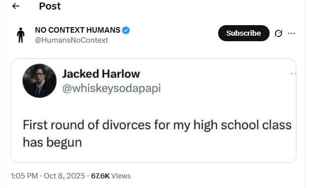 Post no context humans humansnocontext subscribe jacked harlow whiskeysodapapi f