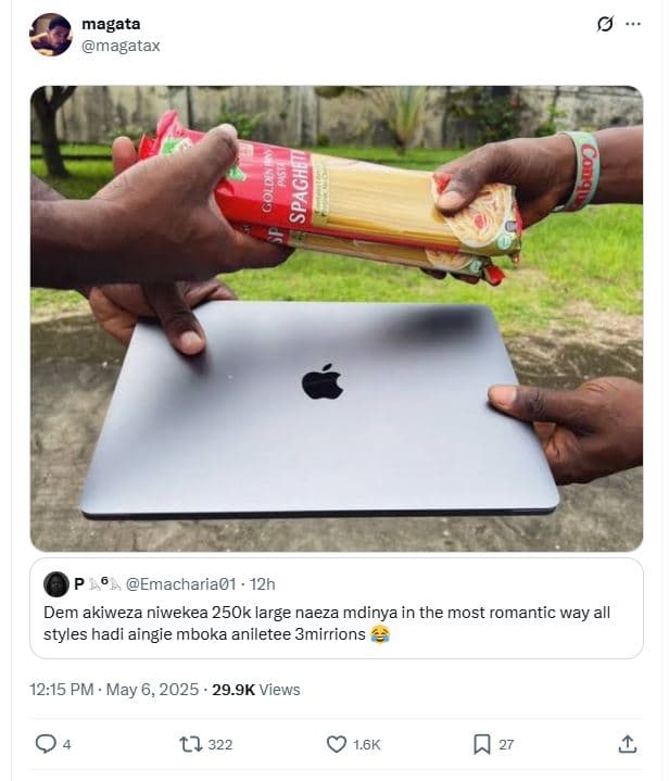 Magata magatax 9 emacharia01 . 12h dem akiweza niwekea 250k large naeza mdinya i