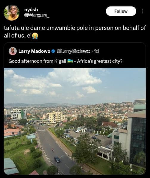 Nyush wanyuru follow tafuta ule dame umwambie 'pole in person on behalf of all o