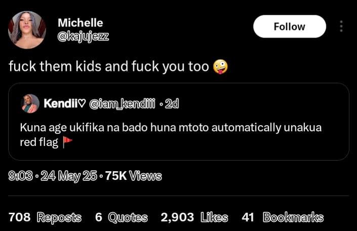 Michelle kajujezz follow fuck them kids and fuck you too kendii iam_kendm 2q kun