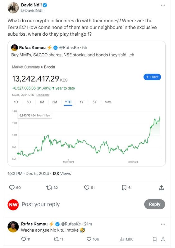 David ndii davidndii what do our crypto billionaires do with their money? where