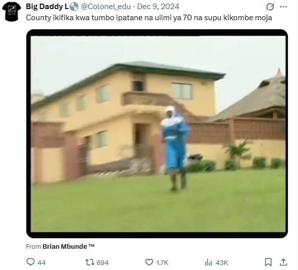 Big daddy l colonel_edu dec 9, county ikifika kwa tumbo ipatane na ulimi ya 70 n