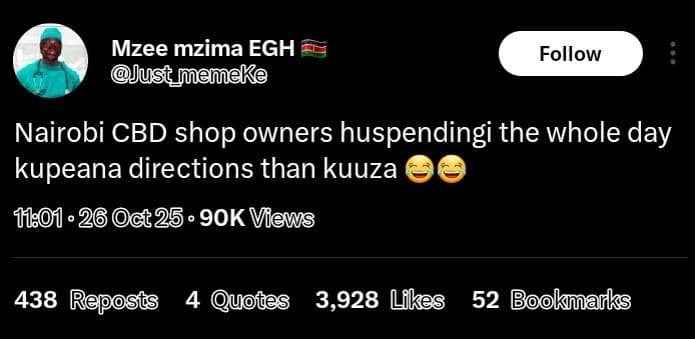 Mzee mzima egh just_memeke follow nairobi cbd shop owners huspendingi the whole
