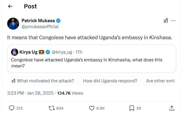 Post patrick mukasa pmukasaofficial it means that congolese have attacked uganda