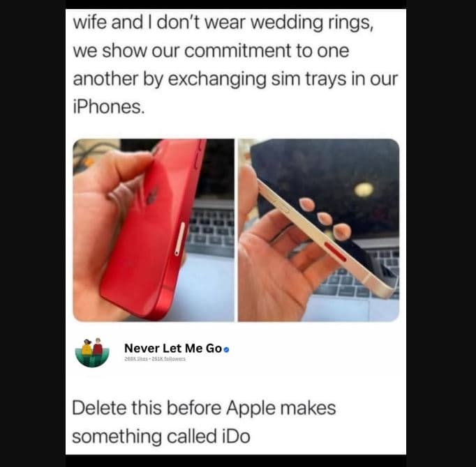 Wife and i don't wear wedding rings we show our commitment to one another by exc