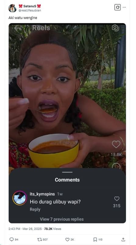 Satanus reallifesubian aki watu wengine reels 18.8k comments its_kymspins 1w hio